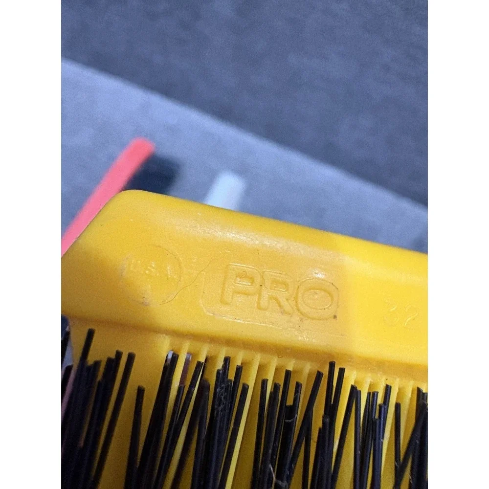 Vintage‎ PRO Styler USA Hair Brush Nylon Bristle Thumb Grip, Folding Brush, Comb